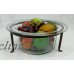 Assorted wooden fruit with glass and metal bowl for decor, 15 pieces of fruit   223086595336